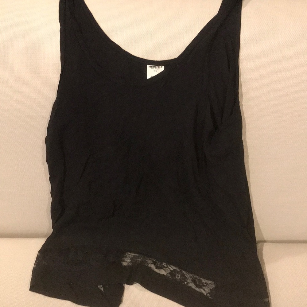 Free People Black Trapeze Lace Tank